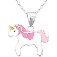 Kate Benson - Collar con colgante de unicornio rosa para niñas y niños